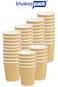 Khaleej Pack Disposable Coffee Cups Paper Cups &ndash; Ripple Cups [50 Cups] 8 Ounces Paper Cups Kraft Du