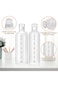TRASSLE 750ml Glass Water Bottle with Time Marker, Reusable Glass Beverage Bottle Milk Bottle Juice