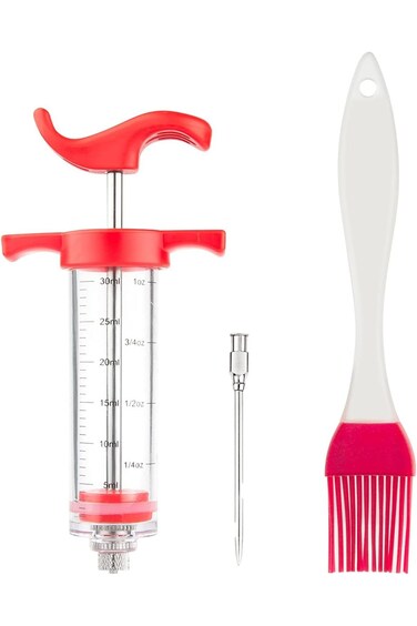 HongYitime Plastic Marinade Injector Syringe with Screw-on Meat Needle，Turkey Injector for Beef Chi