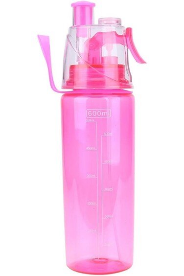 Oasisgalore Water Spray Bottle, 600ML Portable Clear Plastic Spray-Head Anti-Leak Water Bottle Spor