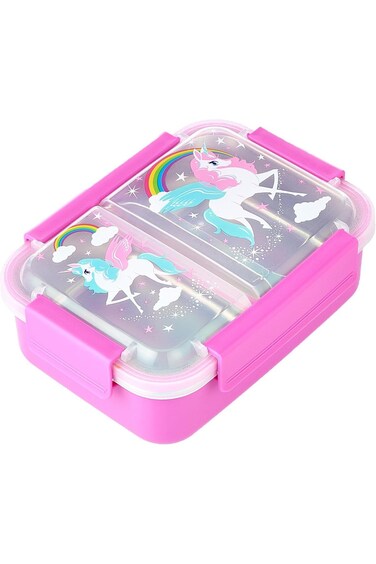 صندوق غداء بينتو ستيل معزول من إيزي كيدز صن فينو - وردي، عبوة من قطعة واحدة