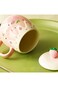 Cute Strawberry Mugs Pink Coffee Mug Ceramic kawaii Cup Morning Tea Milk Fruit Mug with Lovely Lid