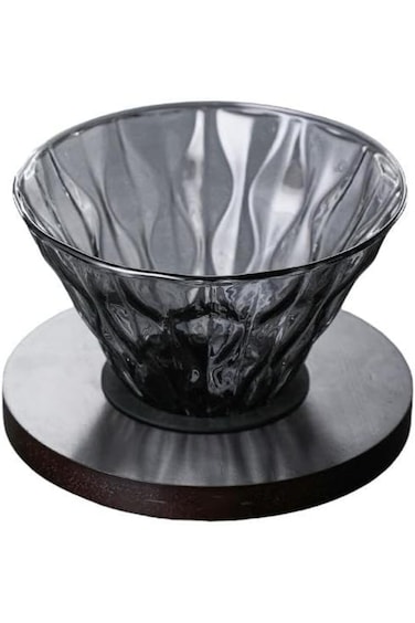 V60 Specialty Coffee Filter and Drip Funnel Size 02 Black Wooden Ring