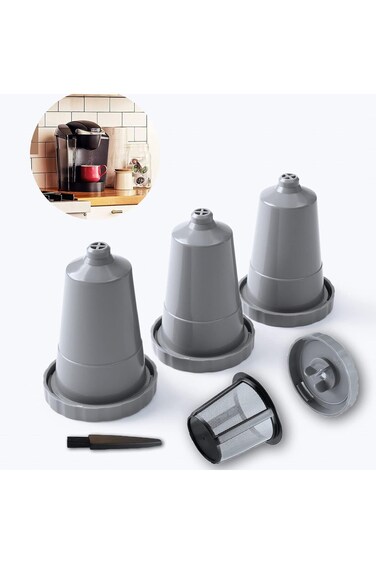 كبسولات قهوة SYOSI قابلة لإعادة الاستخدام، 3 قطع، فلاتر قهوة متوافقة مع Keurig 1.0، خالية من BPA، آمنة للاستخدام في غسالة الأطباق