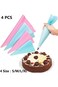 Oasisgalore 4 Sizes Professional Icing Bag Set, Reusable Silicone Piping Bags, Cake Decoration Bags