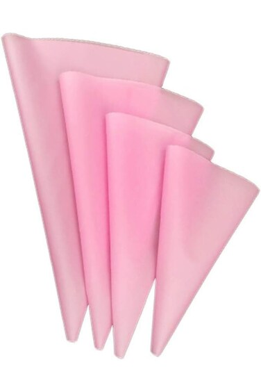Oasisgalore 4 Sizes Professional Icing Bag Set, Reusable Silicone Piping Bags, Cake Decoration Bags