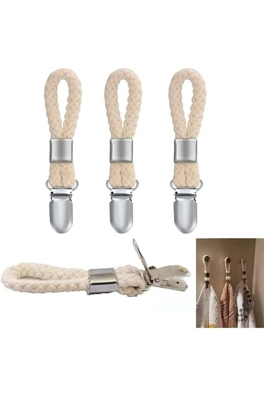 Azonee Versatile Tea Towel Clips - 4 Pcs Beach Towel Hanging Clips for Home Kitchen &amp; Bathroom Stor