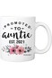 MyCozyCups Promoted To Auntie 2021 Coffee Mug - 11oz Cup Baby Reveal For New Aunts, In laws, Best F
