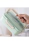 Shallow Bd-Ws-16(Green) Wheat Straw Lunchbox With Spoon &amp; Fork- Green