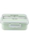 Shallow Bd-Ws-16(Green) Wheat Straw Lunchbox With Spoon &amp; Fork- Green