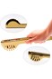 IAXSEE 2-Pack Stainless Steel Gold Salad Tongs, Non-slip &amp; Easy Grip Smart Locking Clip Handy Utens
