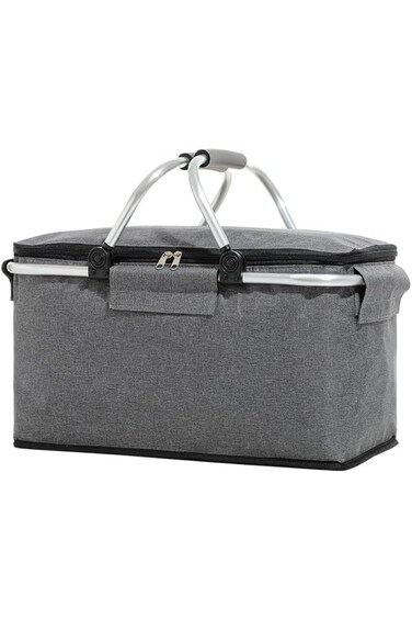 سلال نزهة OctStory، سلة نزهة كبيرة معزولة وقابلة للطي ومبردة مع غطاء، سلة تسوق محمولة