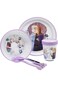 Stor 5-Piece Microwave Safe Plastic Premium Bicolor Frozen Dinnerware Set Multicolor