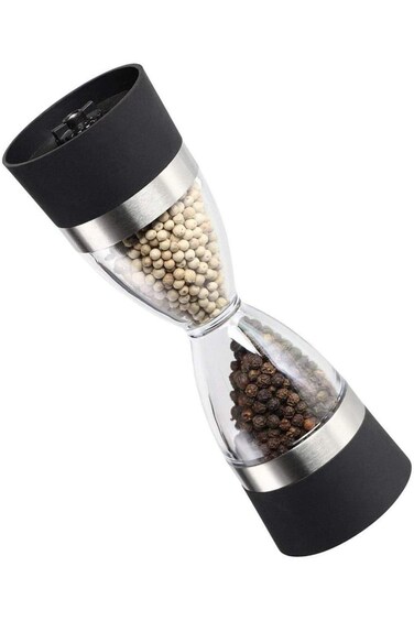 WinCheer Grinder Mill Dual Salt and Pepper Grinder Set, 2 in 1 Hourglass Spice Seasoning Circle Gri