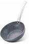 WDA Non-Stick Frying Pan with Stainless Steel Handle, Stone-Coated Surface, Black
