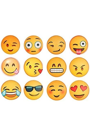 SNY Emoji Fridge Magnets for Kitchen Refrigerator - Set of 12 Pieces