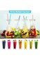 SYOSI Reusable Straws with Case, 4 Packs Convenient Travel Bottle Silicone Drinking Straws for Milk