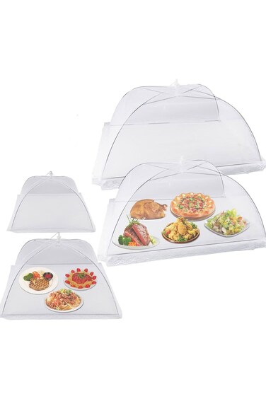 غطاءان للطعام من إنترتيست للاستخدام الخارجي - غطاء كبير (28×20 بوصة) وغطاء قياسي (18×18 بوصة) لخيمة الطعام الشبكية -