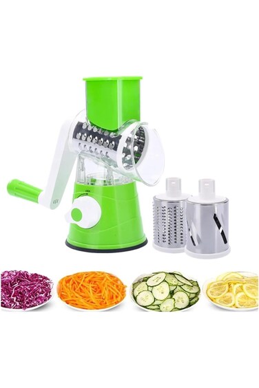 Drama Home Multifunctional Rotary Vegetable Slicer &amp; Grater Multi Color 0.64Kg/Green