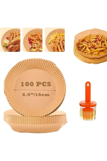 بطانات ورقية للاستخدام مرة واحدة لمقلاة الهواء من شوواي، 100 قطعة بطانات غير لاصقة للاستخدام مرة واحدة لمقلاة الهواء، ورق خبز