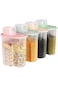 SKY TOUCH 4pcs Food Storage Containers, 2.5L Cereal Containers with Measuring Cup, Kitchen Pantry A