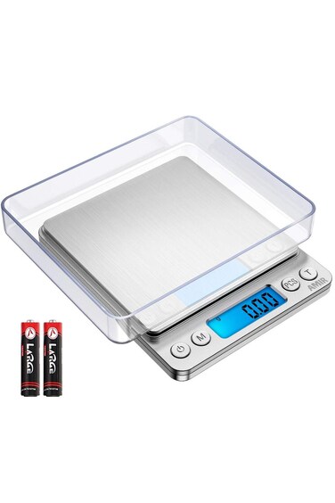 AMIR [Upgraded] Digital Kitchen Scale, 500g/ 0.01g Mini Pocket Jewelry Scale, Cooking Food Scale, B