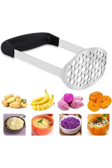 Hengulus Potato Masher, Stainless Steel Premium Potato Hand-Mashed Machine, Purees Baby Food, Fruit