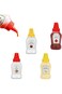 ALMEKAQUZ 4 PCS Mini Condiment Squeeze Bottles, Plastic Portable Seasoning Dispenser for Lunch Box,