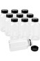 Plastic Juice Bottles 8 oz [ 250 ml ] with caps 12 pieces empty clear plastic bottles for Kids Empt