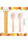 NALACAL 100 Mini Wooden Forks &ndash; Eco-Friendly Disposable Cutlery for Appetizers, Cakes, and Parties;