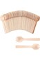 NALACAL 100 Mini Wooden Forks &ndash; Eco-Friendly Disposable Cutlery for Appetizers, Cakes, and Parties;