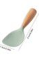 Rice Paddle with Stand, Non-Stick Kitchen Spatula, Heat Resistant Wooden Handle Server Spoon, White