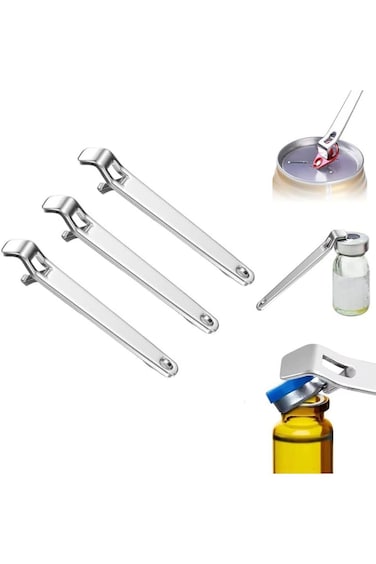 3 قطع من مفاتيح فتح الزجاجات الصغيرة، أداة فتح علب يدوية لقوارير السوائل الفموية، أداة فتح علب صغيرة متعددة الوظائف