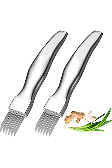 مجموعة مفرمة الخضار المصنوعة من الفولاذ المقاوم للصدأ من كاست ويف - قطعتان، تقطيع وتقطيع سهلين للحصول على نتائج مثالية