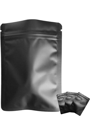 SYOSI Resealable Mylar Bags, Smell Proof Candy Holographic Bags Black Mylar Vacuum Seal Bags for Fo