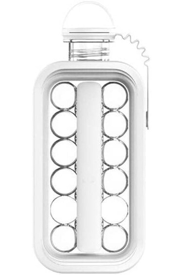 Yuroochii 2-in-1 Ice Cube Maker Mold, Water Bottle Ice Cube Tray, Round Ball Ice Trays with 17 Grid