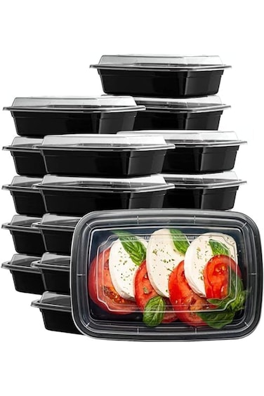 حاويات تحضير الوجبات من كوبيفاي مع أغطية، قابلة للتكديس، آمنة للاستخدام في الميكروويف/غسالة الأطباق/الفريزر، بتصميم صندوق بينتو