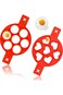 KASTWAVE Pancake Mold Maker, Silicone Non-Stick Egg Ring, Baking Round and Heart-shape Omelette Mol