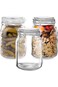 Set of 3 Clear Glass Jars with Lid (1 Litre)   Airtight Glass Storage Container for Food, Flour, Pa