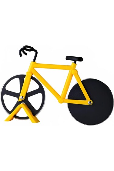 Pizza Cutter, Bicycle style Non-stick Dual Cutting Wheels, Stainless Steel Bike Pizza Slicer with a