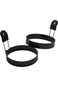 SWIUKPHE 3.5" Egg Rings Set of 2 with Silicone Handle, Large Ring for Frying Eggs - Griddle Cooking