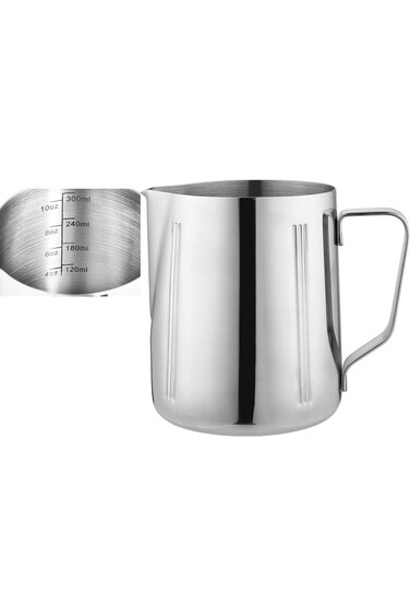 Trust Pro Stainless Steel Milk Frothing Pitcher Cappuccino Creamer Cup 300 ml / 10 ounce With Capac