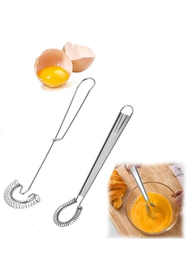 خفاقة بيض من الفولاذ المقاوم للصدأ من Andgogo، خفاقة صغيرة، خفاقة زنبركية مسطحة، خفاقة إسكندنافية، صلصة حليب