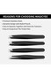 Joyzzz Tweezers Set, 4 PCS Black Stainless Steel Precision for Women and Men, Eyebrow Tweezers for