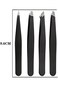 Joyzzz Tweezers Set, 4 PCS Black Stainless Steel Precision for Women and Men, Eyebrow Tweezers for