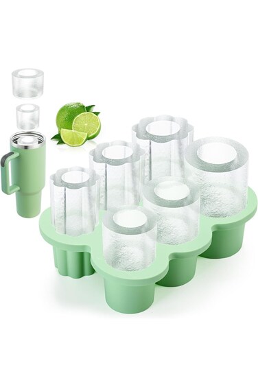 قوالب ثلج NALACAL مكونة من 6 قطع لكوب ستانلي - صينية مكعبات ثلج لكوب سعة 40 أونصة، قوالب ثلج سيليكون لكوب ويس