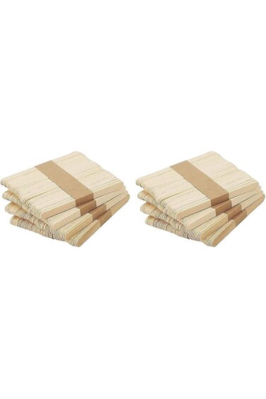 MARKQ Popsicle Sticks 4.5 inches Wooden Craft Sticks for Ice Cream, Lollipop, Waxing, Resin Stirrin