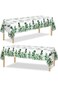 3Pcs Eucalyptus Leaf Tablecloth Eucalyptus Leaves Plastic Table Cover Disposable Rectangular Tropic