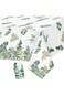 3Pcs Eucalyptus Leaf Tablecloth Eucalyptus Leaves Plastic Table Cover Disposable Rectangular Tropic