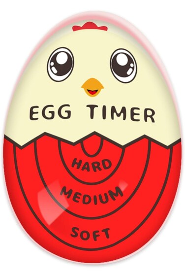 Khazna Egg Timer for Boiling Eggs Soft Hard Boiled Egg Timer That Changes Color When Done,Red